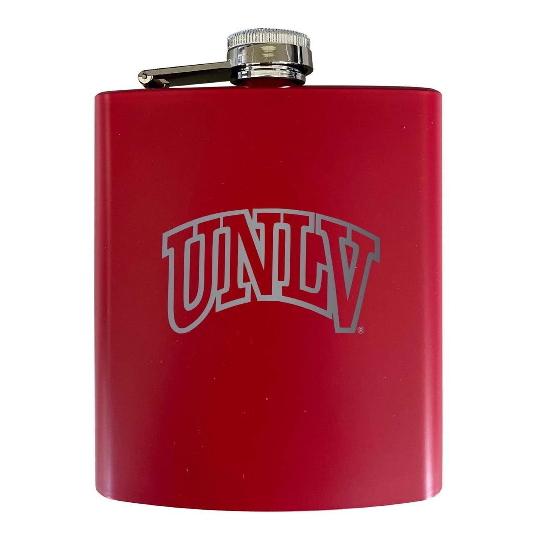 UNLV Rebels Stainless Steel Etched Flask 7 oz - Officially Licensed Choose Your Color Matte Finish Image 1