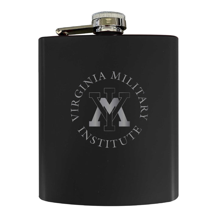 VMI Keydets Stainless Steel Etched Flask 7 oz - Officially Licensed Choose Your Color Matte Finish Image 1