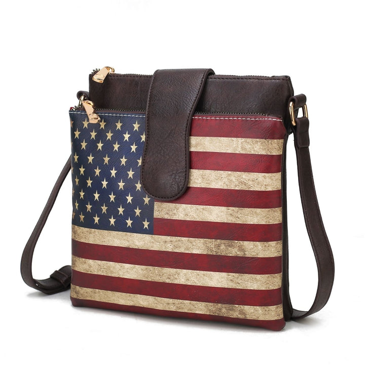 MKF Collection Josephine Vegan Leather Multi-Functional Shoulder Bag Womens FLAG Crossbody Handbag by Mia K Image 4