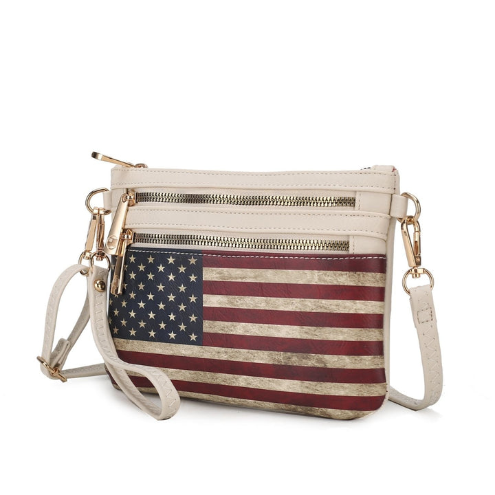 MKF Collection Alisson Vegan Leather Womens FLAG Crossbody Wristlet Handbag by Mia K Image 2