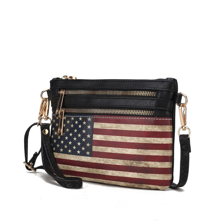 MKF Collection Alisson Vegan Leather Womens FLAG Crossbody Wristlet Handbag by Mia K Image 3