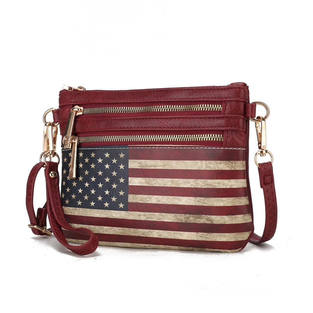 MKF Collection Alisson Vegan Leather Multi-Functional Shoulder Bag Womens FLAG Crossbody Wristlet Handbag by Mia K Image 4