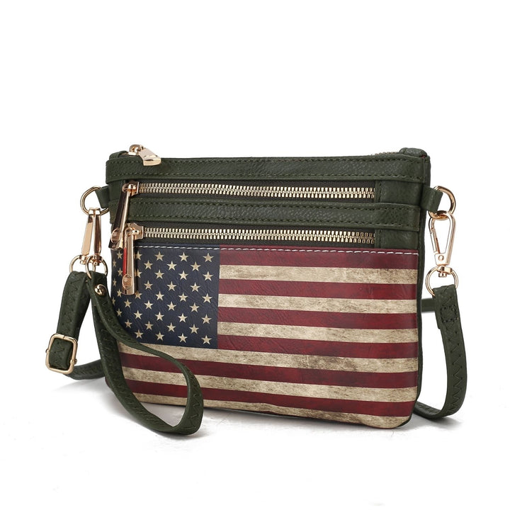 MKF Collection Alisson Vegan Leather Womens FLAG Crossbody Wristlet Handbag by Mia K Image 6