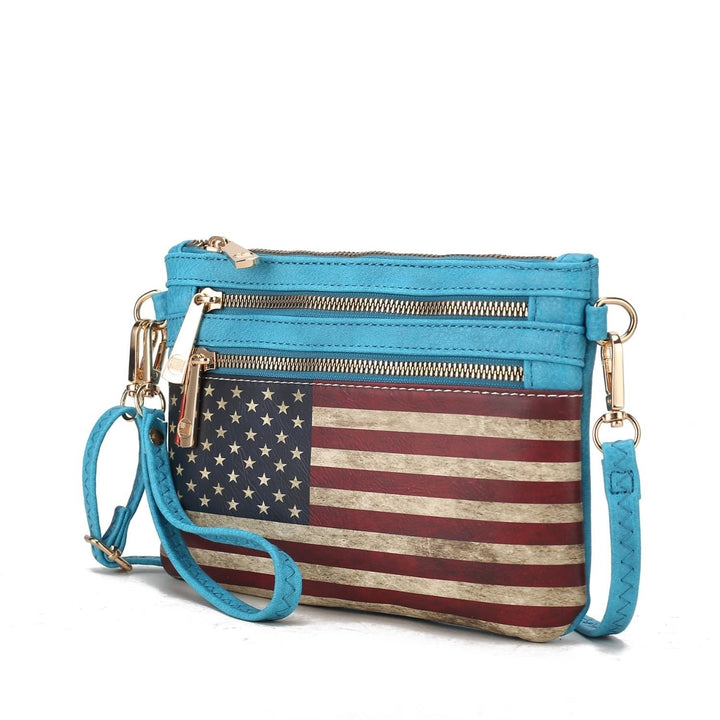 MKF Collection Alisson Vegan Leather Multi-Functional Shoulder Bag Womens FLAG Crossbody Wristlet Handbag by Mia K Image 11