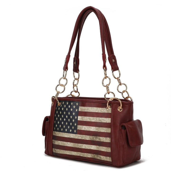 MKF Collection Alaina Vegan Leather Crossbody Womens Flag Shoulder Handbag by Mia K Image 4