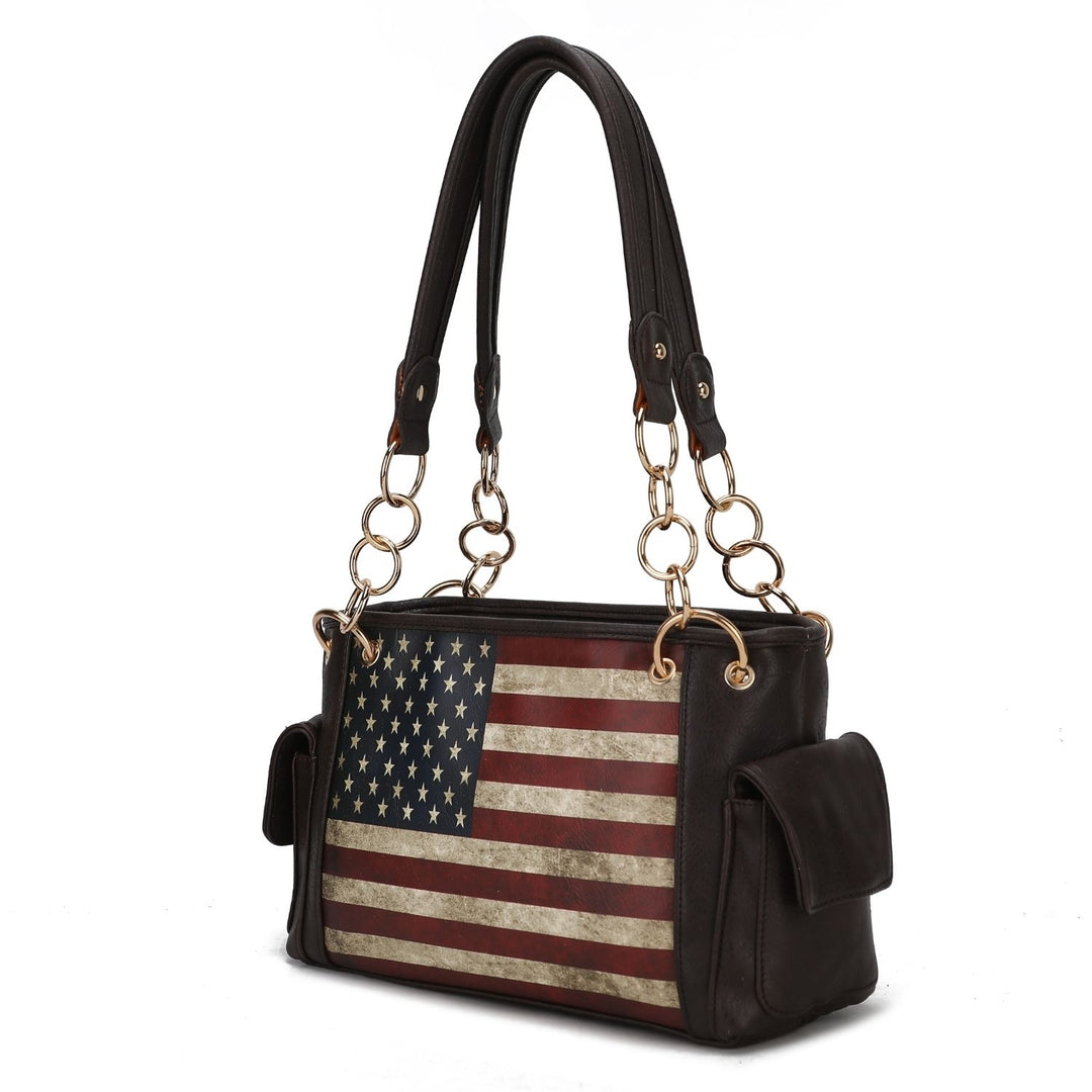 MKF Collection Alaina Vegan Leather Crossbody Womens Flag Shoulder Handbag by Mia K Image 4