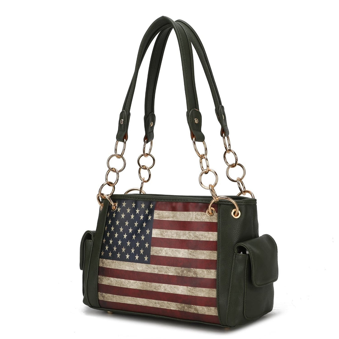 MKF Collection Alaina Vegan Leather Crossbody Womens Flag Shoulder Handbag by Mia K Image 6