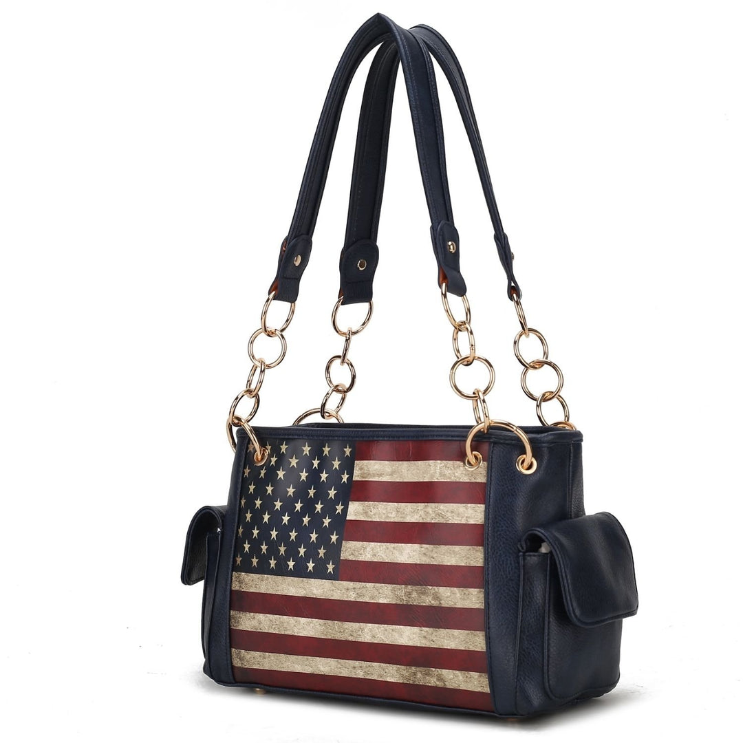 MKF Collection Alaina Vegan Leather Crossbody Womens Flag Shoulder Handbag by Mia K Image 7