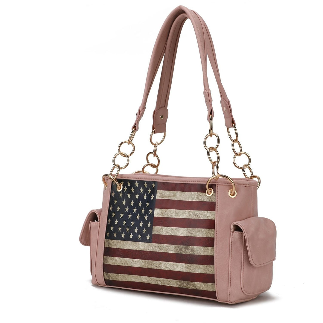 MKF Collection Alaina Vegan Leather Crossbody Womens Flag Shoulder Handbag by Mia K Image 8