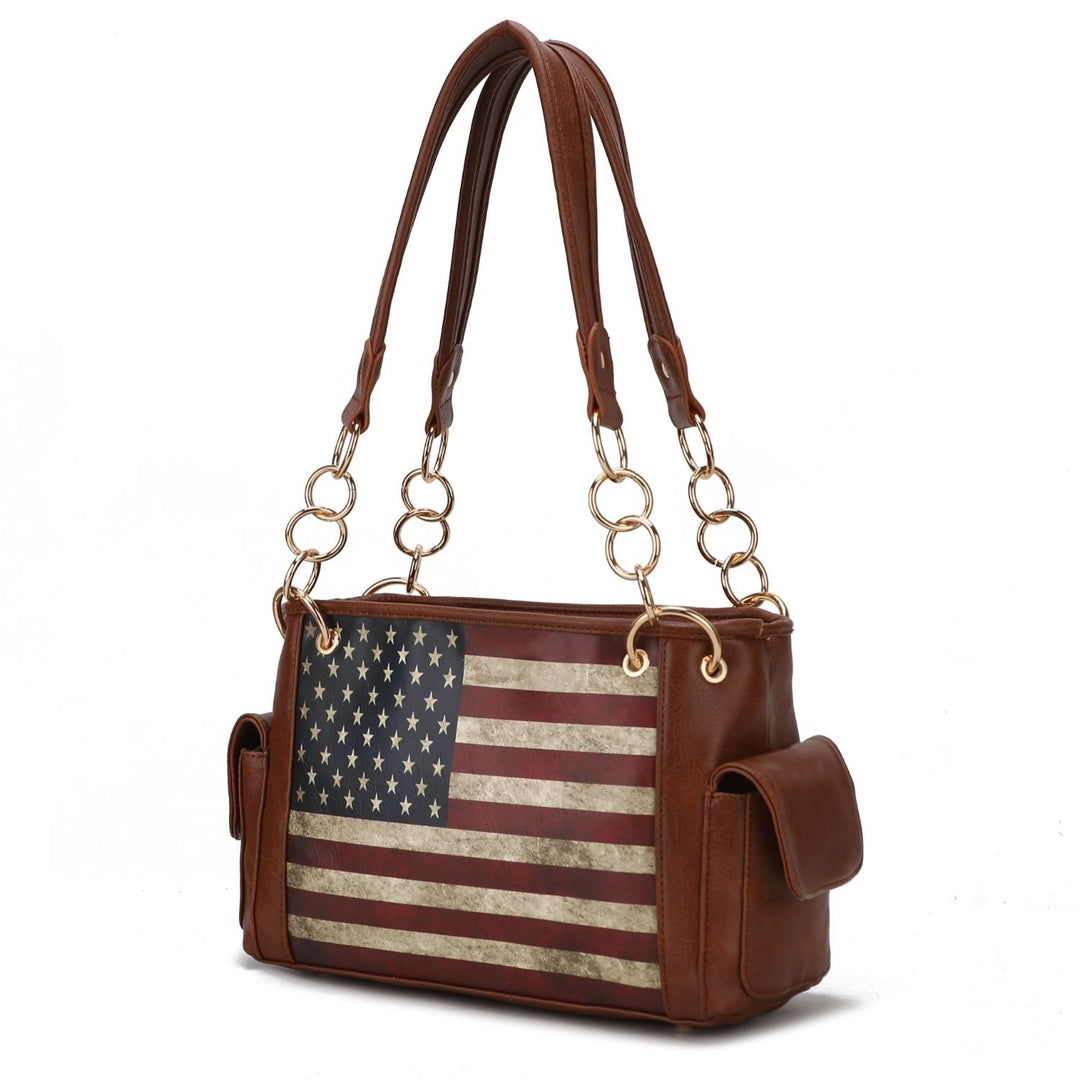 MKF Collection Alaina Vegan Leather Crossbody Womens Flag Shoulder Handbag by Mia K Image 9