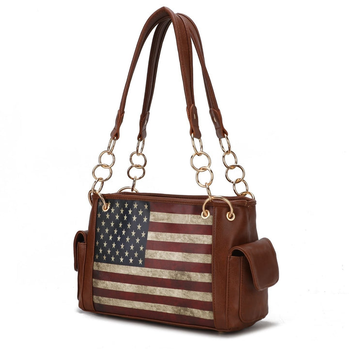 MKF Collection Alaina Vegan Leather Crossbody Womens Flag Shoulder Handbag by Mia K Image 9