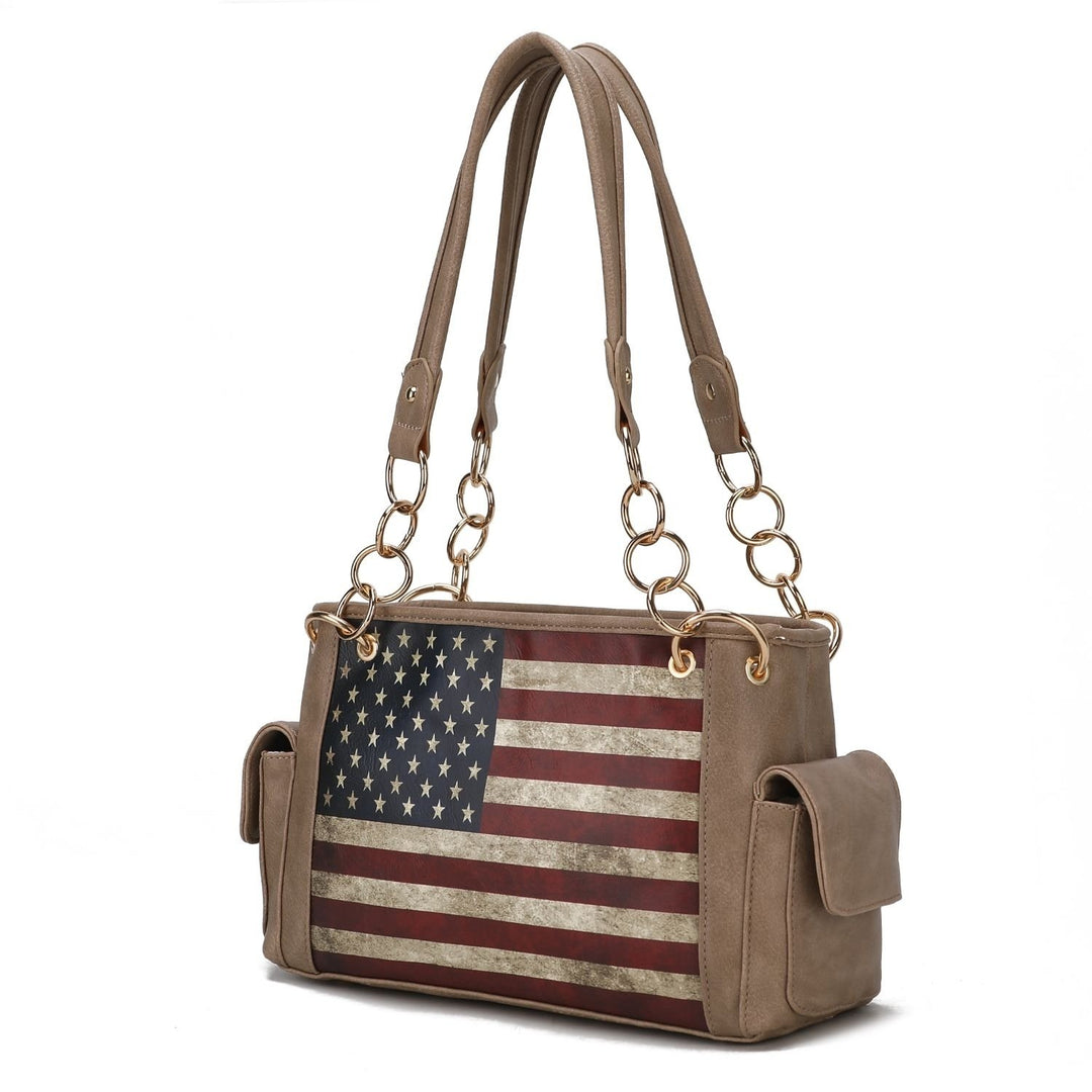 MKF Collection Alaina Vegan Leather Crossbody Womens Flag Shoulder Handbag by Mia K Image 10