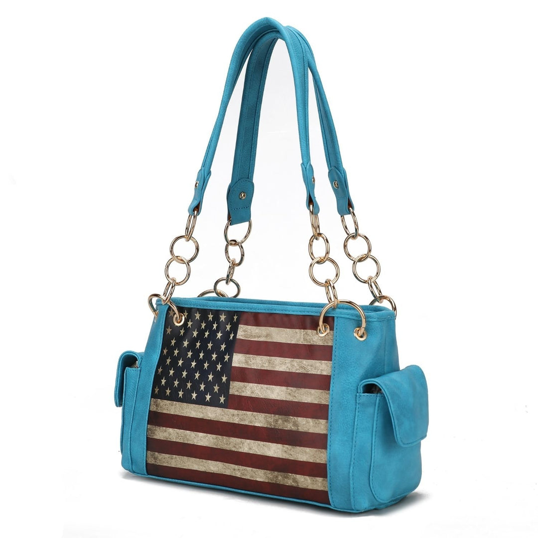 MKF Collection Alaina Vegan Leather Crossbody Womens Flag Shoulder Handbag by Mia K Image 11