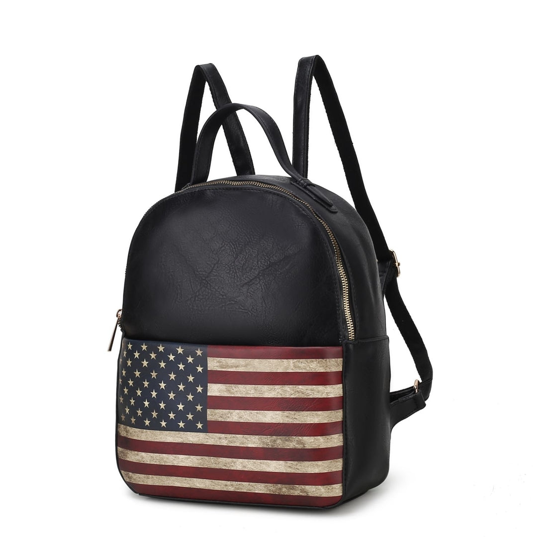 MKF Collection Briella Vegan Leather Multi-Functional Shoulder Bag Womens FLAG Backpack by Mia K Image 3