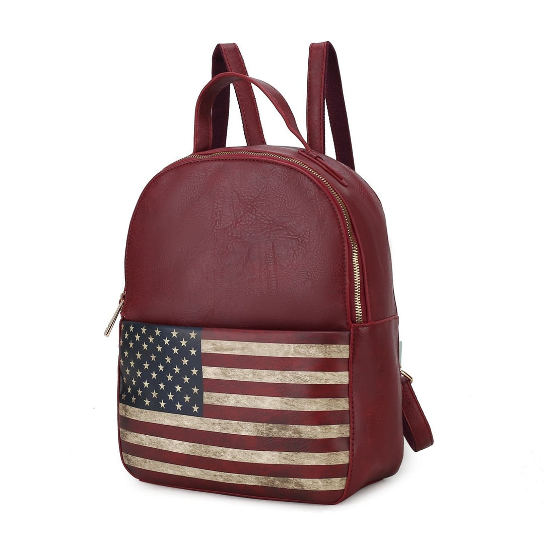 MKF Collection Briella Vegan Leather Multi-Functional Shoulder Bag Womens FLAG Backpack by Mia K Image 4