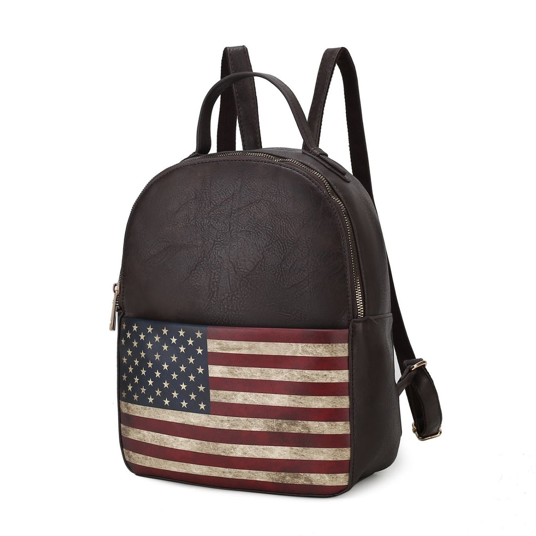 MKF Collection Briella Vegan Leather Multi-Functional Shoulder Bag Womens FLAG Backpack by Mia K Image 4