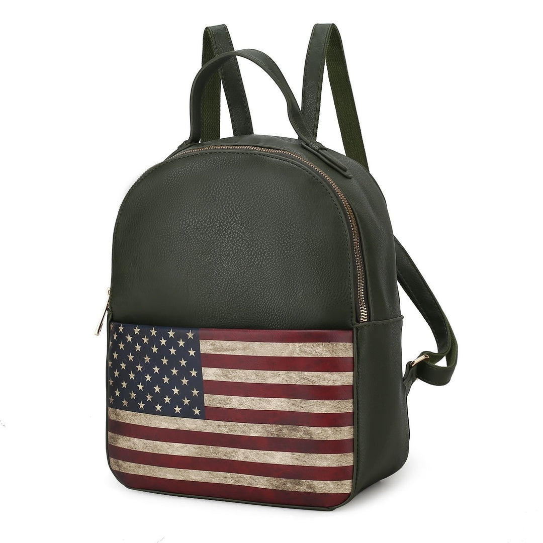 MKF Collection Briella Vegan Leather Multi-Functional Shoulder Bag Womens FLAG Backpack by Mia K Image 1