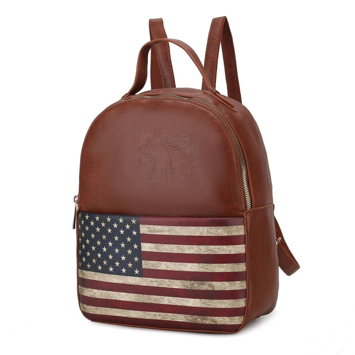 MKF Collection Briella Vegan Leather Multi-Functional Shoulder Bag Womens FLAG Backpack by Mia K Image 9