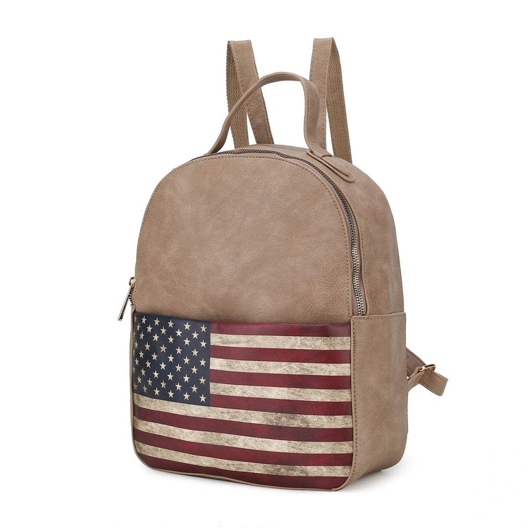 MKF Collection Briella Vegan Leather Multi-Functional Shoulder Bag Womens FLAG Backpack by Mia K Image 10