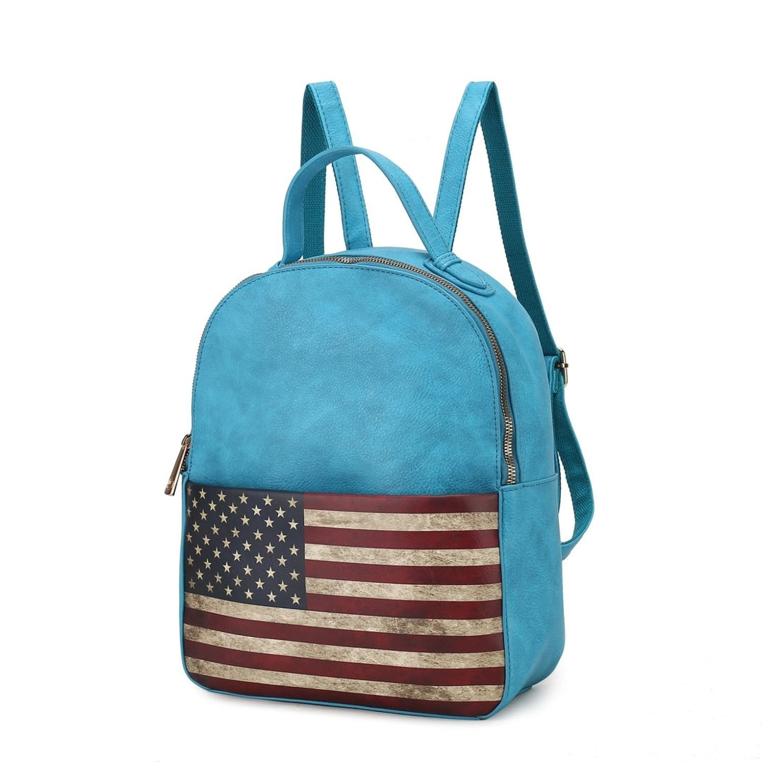 MKF Collection Briella Vegan Leather Multi-Functional Shoulder Bag Womens FLAG Backpack by Mia K Image 11