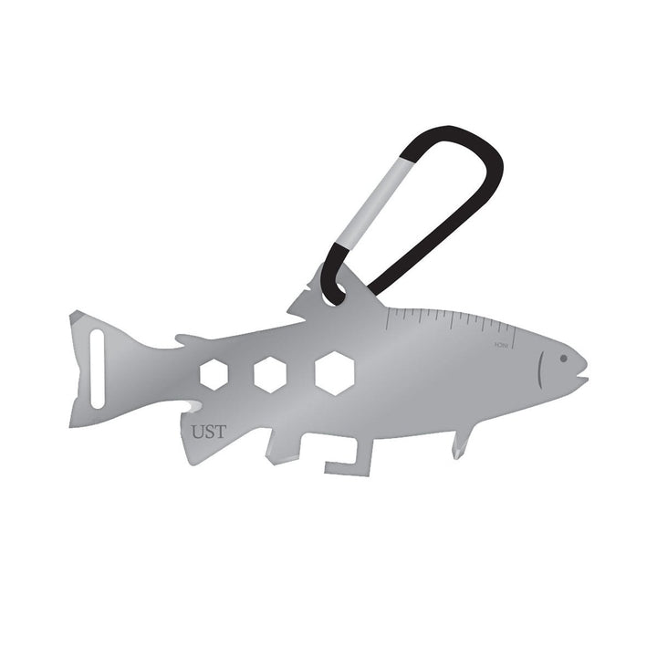 KeyGear Trout-Shaped Pocket Size Stainless Steel Multi-Tool with Carabiner Image 3