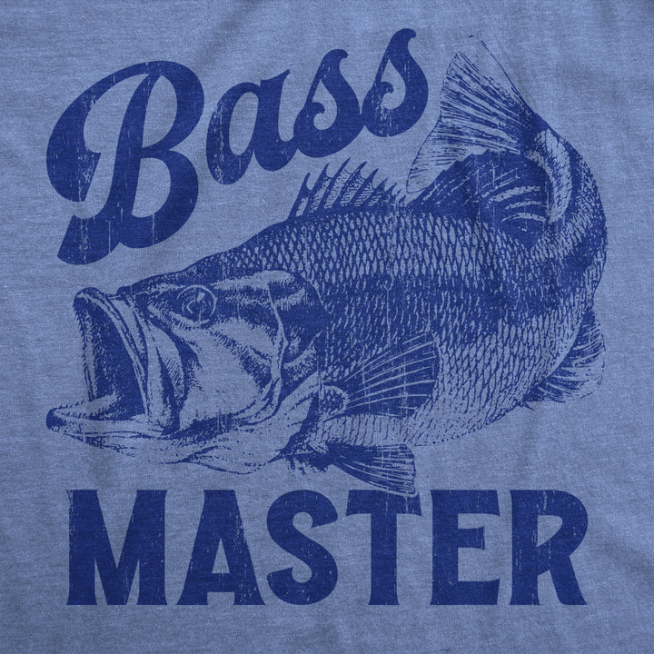 Mens Bass Master T Shirt Funny Sarcastic Fishing Professional Fish Graphic Novelty Tee For Guys Image 2