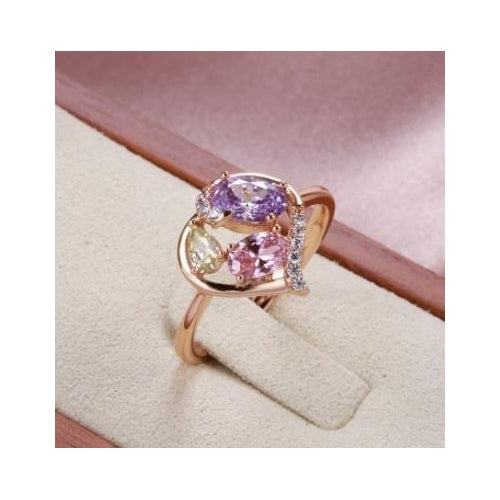 Love with colorful zircon geometric zircon ring Image 4