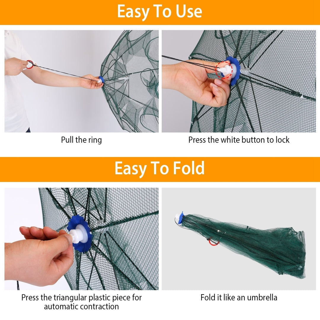 Foldable Fishing Bait Net Trap Crab Net Shrimp Minnow Crawdad Fish Cast Dip Cage Mesh Automatic Contraction Image 4