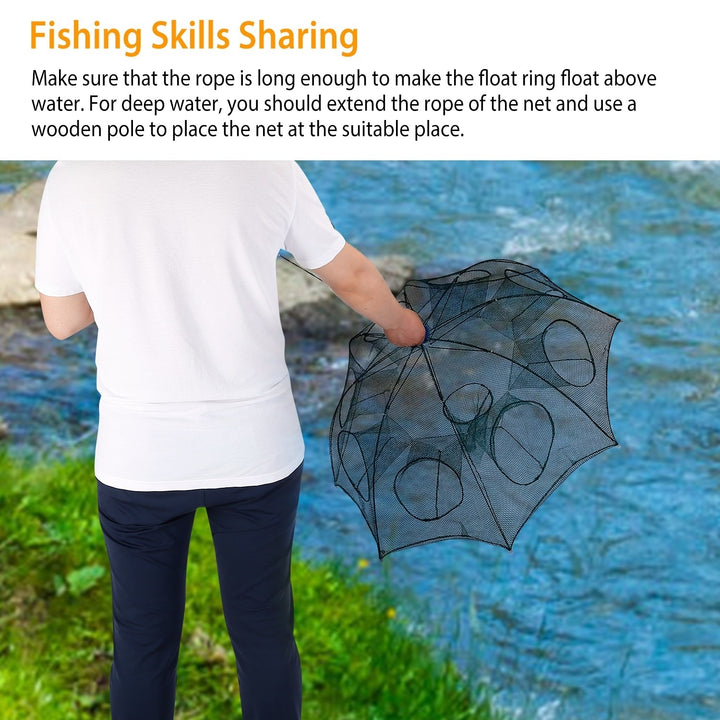 Foldable Fishing Bait Net Trap Crab Net Shrimp Minnow Crawdad Fish Cast Dip Cage Mesh Automatic Contraction Image 9