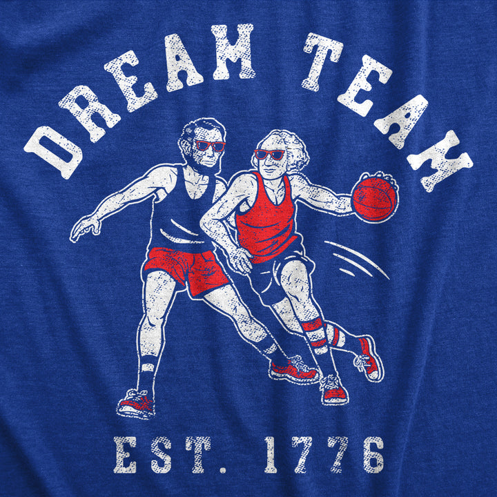 Mens Dream Team 1776 T Shirt Funny George Washington Abe Lincoln Graphic Tee For Guys Image 2