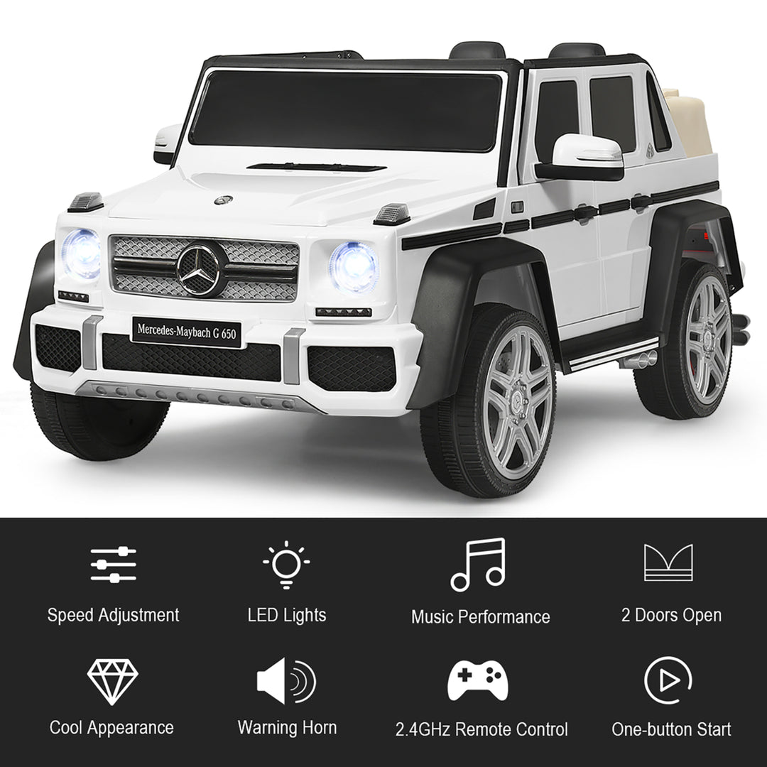 Costway Mercedes-Benz G650 Electric Kids Ride On Car Licensed MP3 RC Remote Control Black\White Image 9