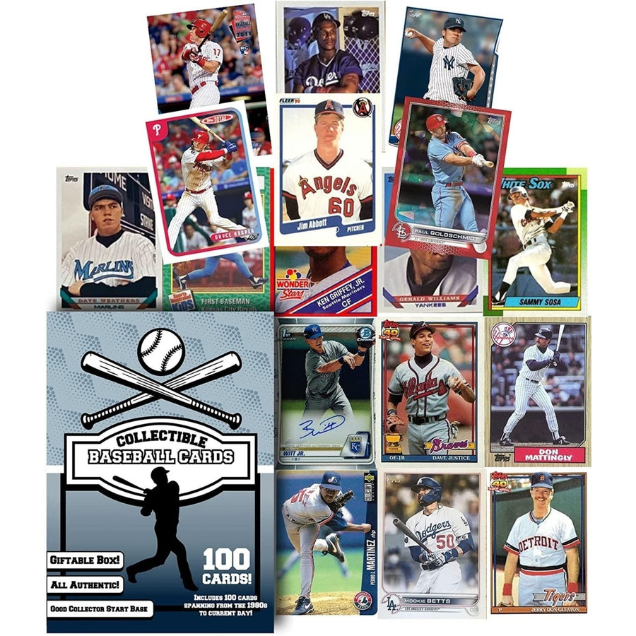 Baseball Trading Collector Cards 100ct Assorted Players Superstars TCG Box Set Mighty Mojo Image 1