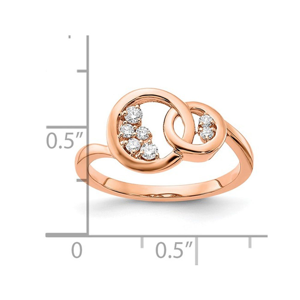 1/7 Carat (ctw) Diamond Circle Ring in 14K Rose Pink Gold Image 4