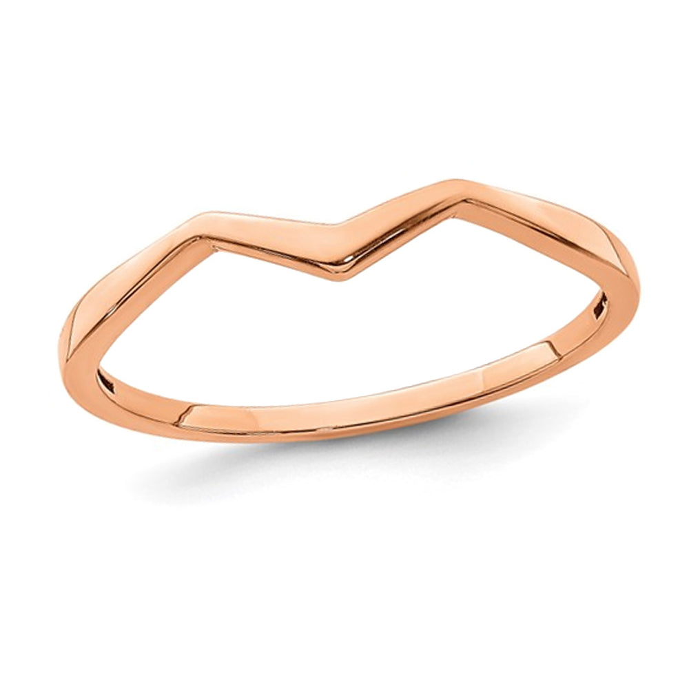 14K Rose Pink Gold Wedding Band Ring Image 1