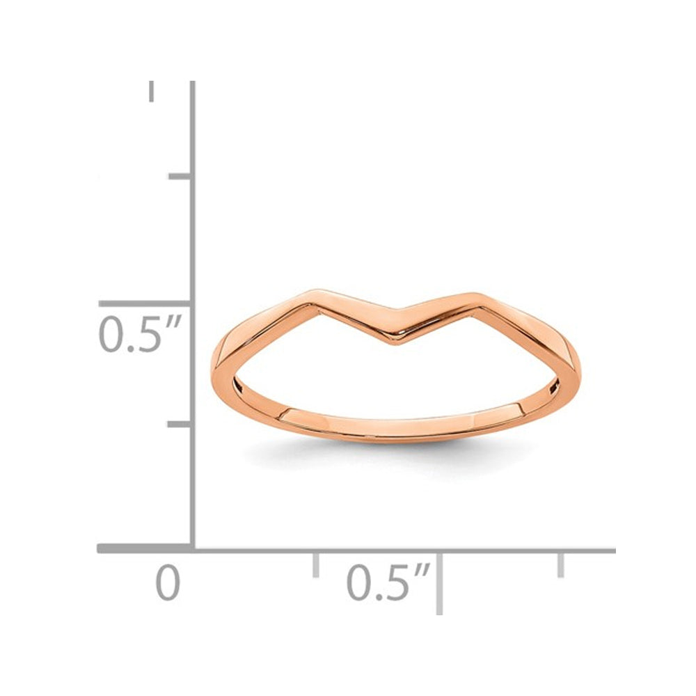 14K Rose Pink Gold Wedding Band Ring Image 4