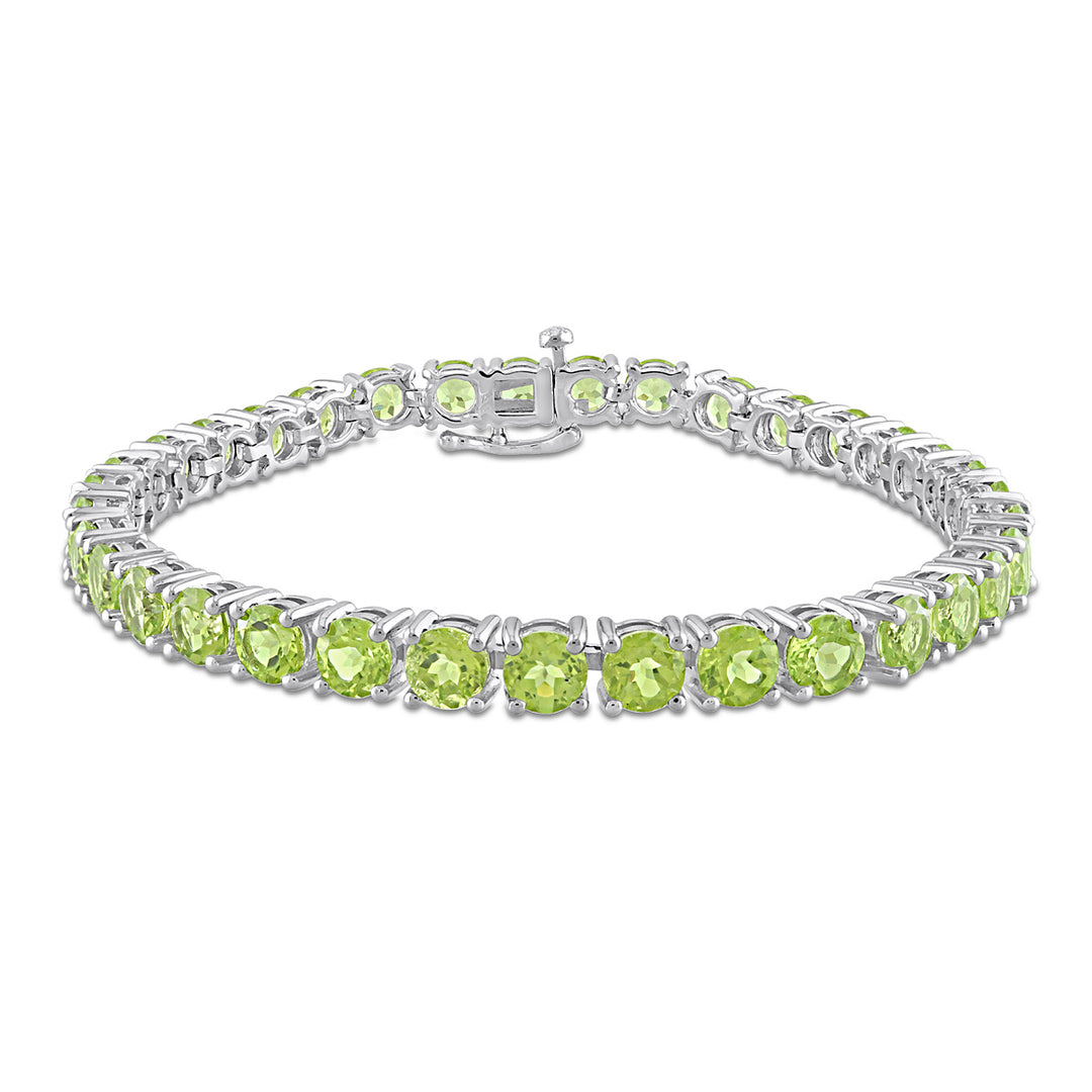 19.50 Carat (ctw) Peridot Bracelet in Sterling Silver (7.25 Inches) Image 1