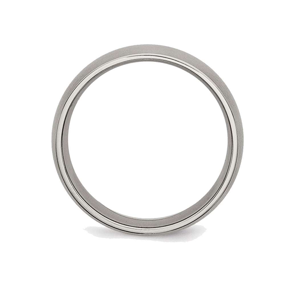 Mens Chisel 7mm Comfort Fit Brushed Titanium Wedding Band Ring Image 4