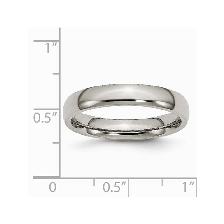 Ladies or Mens Chisel 4mm Comfort Fit Titanium Wedding Band Ring Image 4