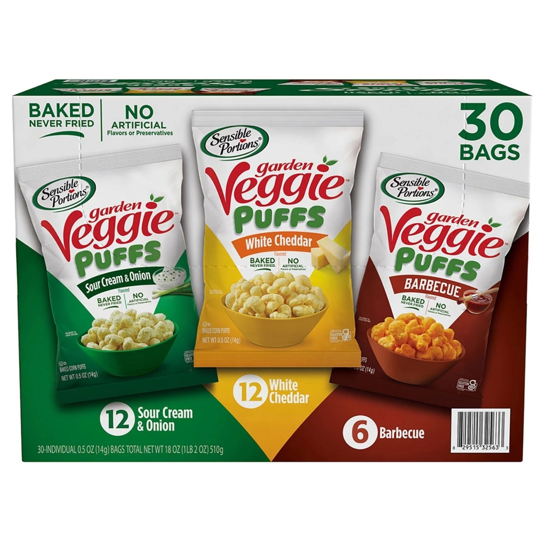 Sensible Portions Garden Veggie Puffs Variety Pack 0.5 Ounce (Pack of 30) Image 1