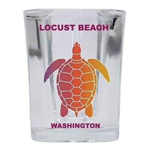 LOCUST BEACH Washington Square Shot Glass Rainbow Turtle Design Image 1