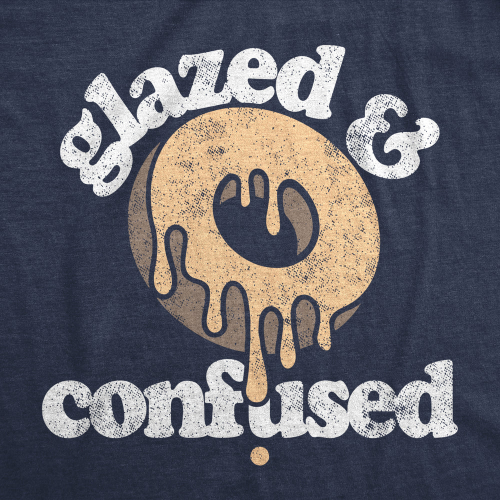 Mens Glazed And Confused T Shirt Funny Sarcastic Donut Graphic Novelty Tee For Guys Image 2