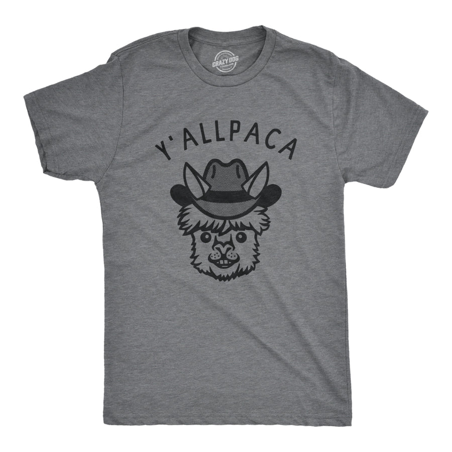 Mens Yallpaca T Shirt Funny Sarcastic Alpaca Joke Graphic Novelty Tee For Guys Image 1