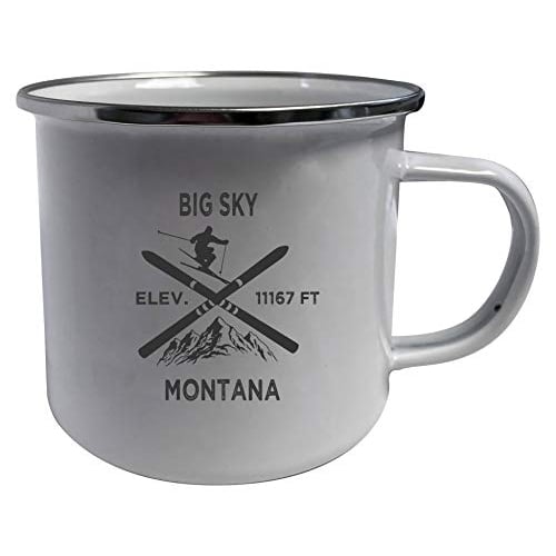 Big Sky Montana Ski Adventures White Tin Camper Coffee Mug 2-Pack Image 1