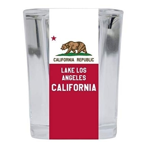 Lake Los Angeles California Souvenir 2 Ounce Square Shot Glass Image 1