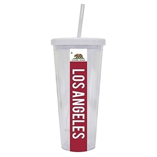 Los Angeles California West Coast Trendy Souvenir 24 oz Double Wall Straw Tumbler Image 1