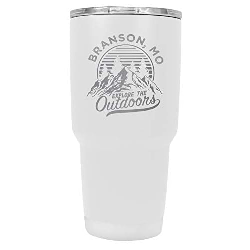 Branson Missouri Souvenir Laser Engraved 24 oz Insulated Stainless Steel Tumbler White White. Image 1