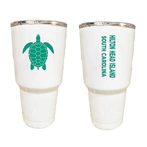 Hilton Head Island South Carolina Souvenir 24 oz Insulated Stainless Steel Tumbler White White. Image 1