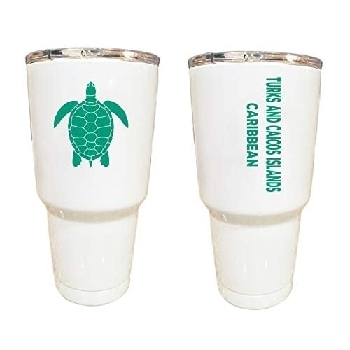 Turks And Caicos Islands Caribbean Souvenir 24 oz Insulated Stainless Steel Tumbler White White. Image 1