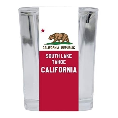 South Lake Tahoe California Souvenir 2 Ounce Square Shot Glass Image 1