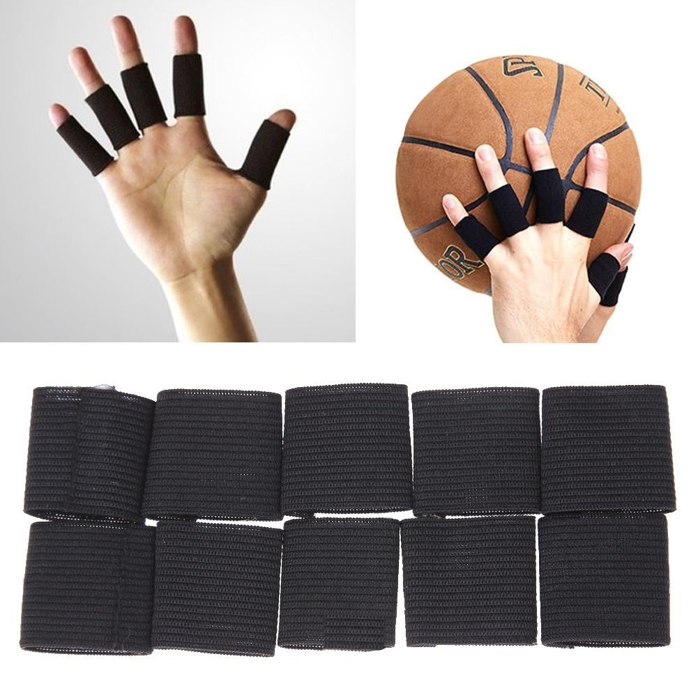 10Pcs Stretchy Finger Protector Sleeve Support Arthritis Sport Aid Straight Wrap Image 4